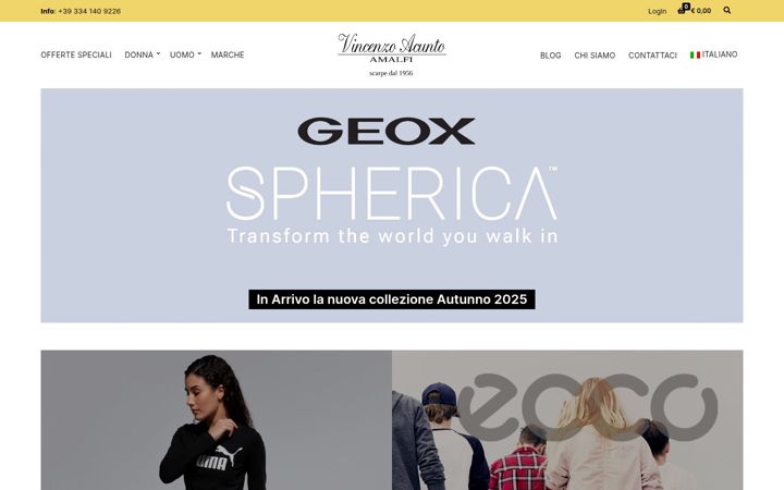 Screenshot ta' amalfishoes.com