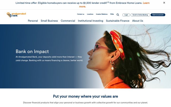 Screenshot of amalgamatedbank.com