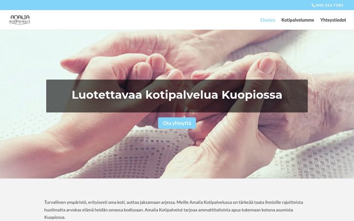 Screenshot of amaliakotipalvelut.fi