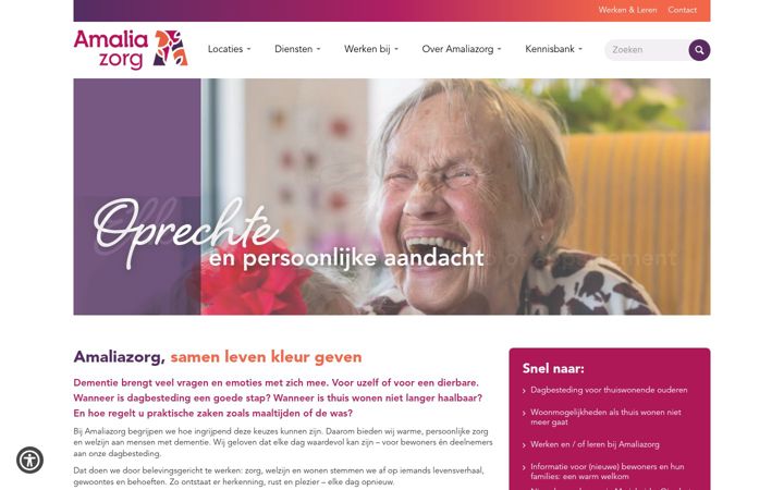 Screenshot of amaliazorg.nl