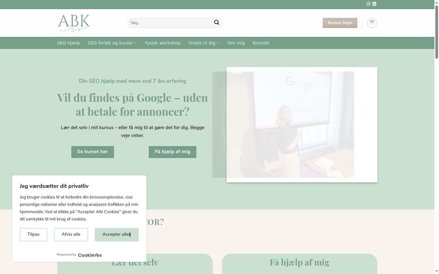 Screenshot des Einwilligungsbanners vor jeglicher Interaktion