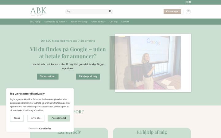 Screenshot of amaliebenner.dk
