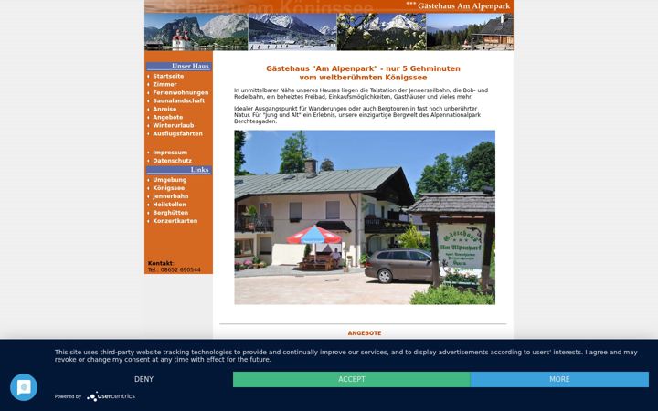 Screenshot of amalpenpark.de