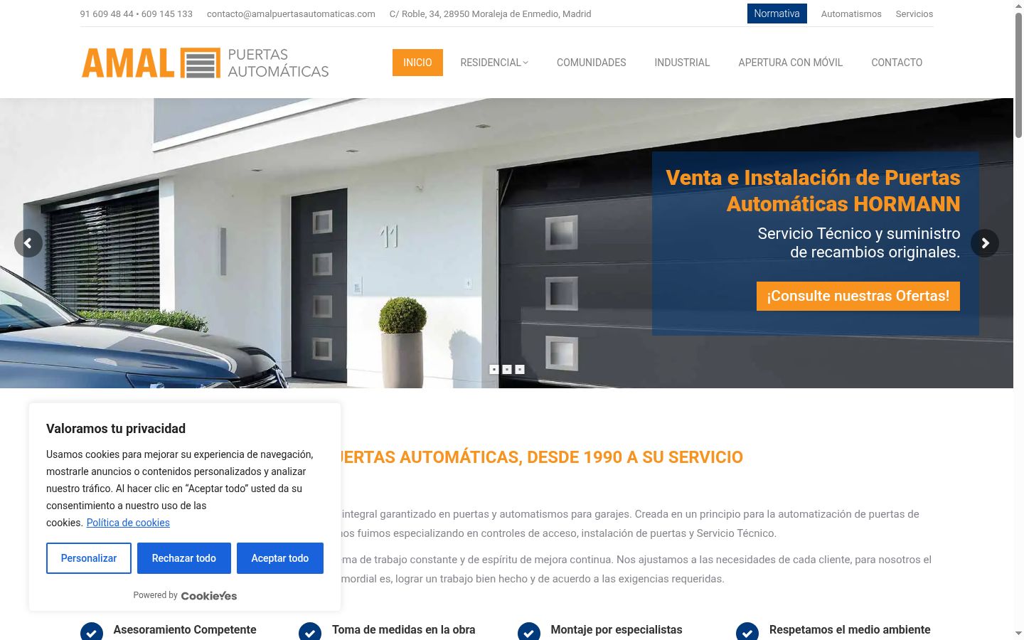 Captura de ecrã do banner de consentimento apresentado antes de qualquer interação