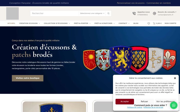 Kuvakaappaus sivustosta amalric.fr