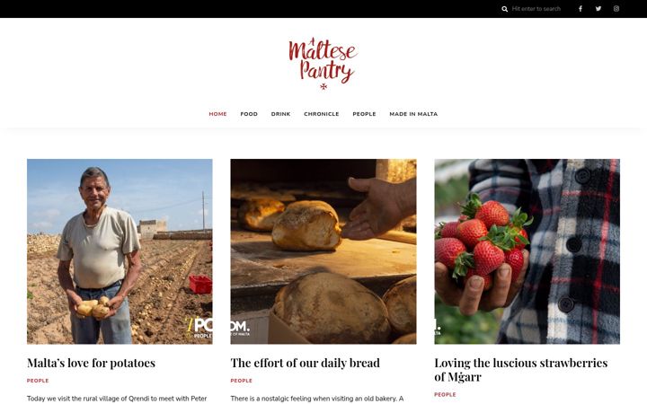 Screenshot of amaltesepantry.com