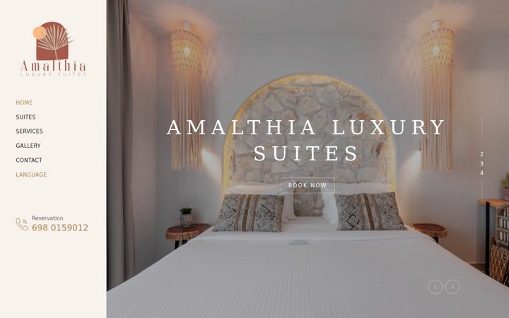 Screenshot of amalthialuxurysuites.gr