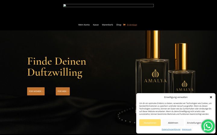 Capture d'écran de amalya-scent.de