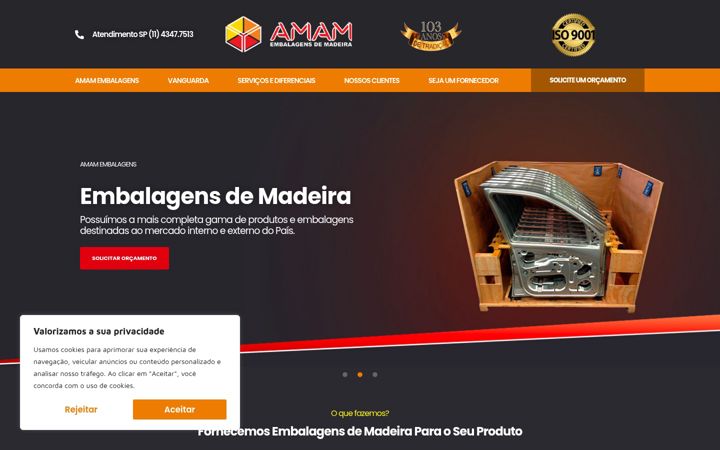 Screenshot of amam.com.br