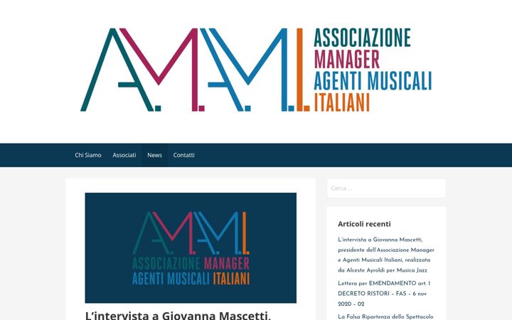 Screenshot of amamimusic.com