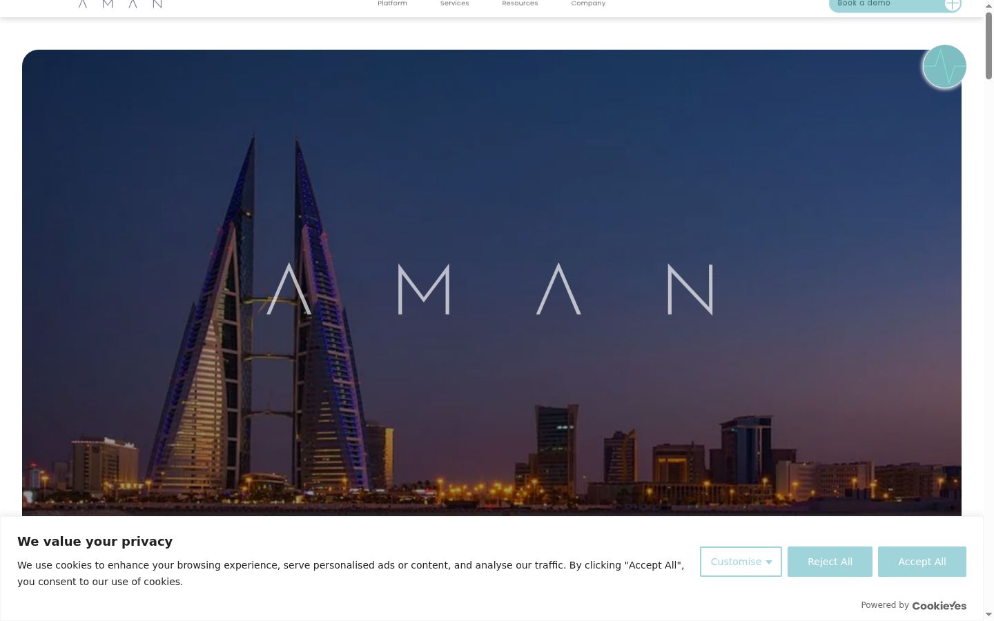 Screenshot of the consent banner shown before any interaction