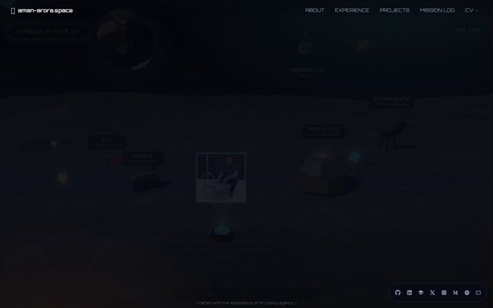 Screenshot of aman-arora.space
