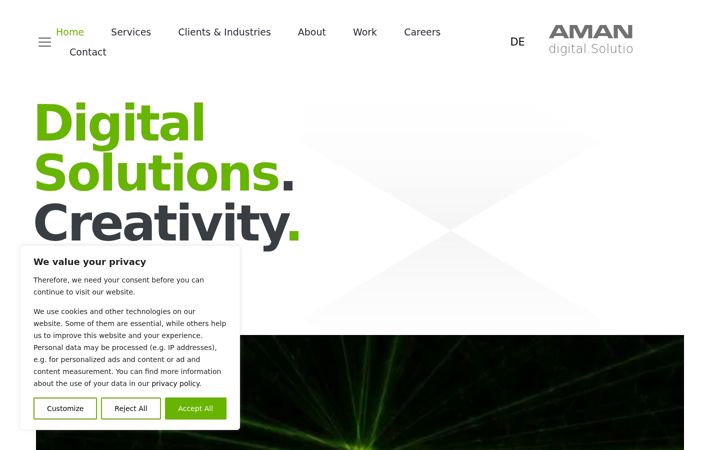Screenshot of aman.de