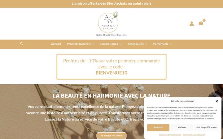 Screenshot von amana-nature.com