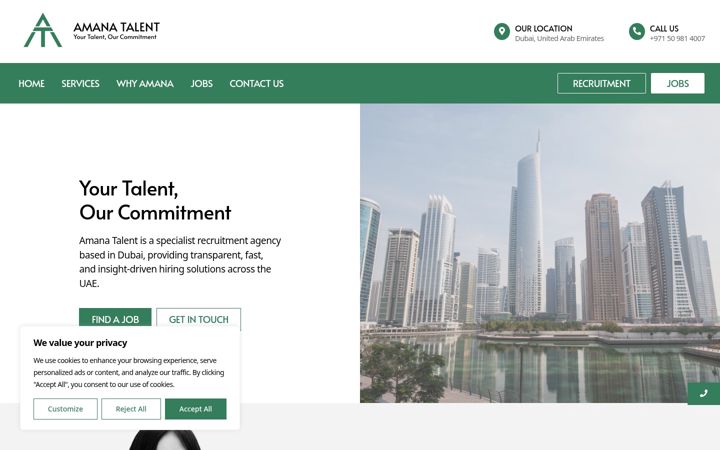 Screenshot von amana-talent.com