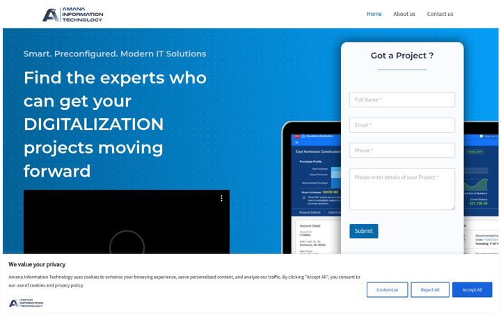 Screenshot von amana-tech.com