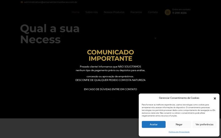 Screenshot von amanaintermediacao.com.br