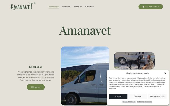 Screenshot of amanavet.com
