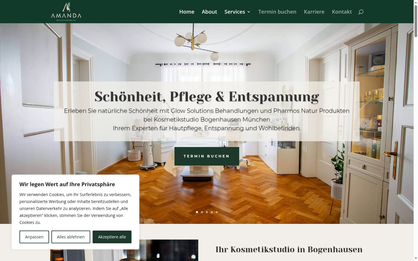 Screenshot des Einwilligungsbanners vor jeglicher Interaktion