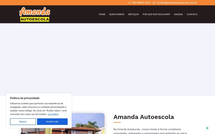 Screenshot of amandaautoescola.com.br