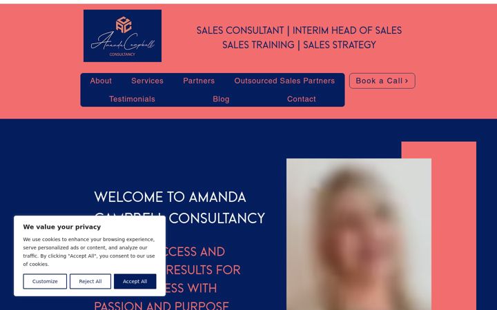 Screenshot of amandacampbellconsultancy.com
