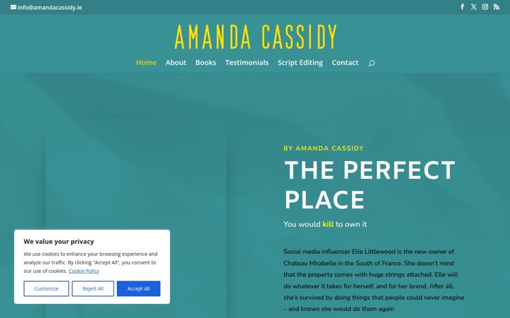 Screenshot van amandacassidy.ie