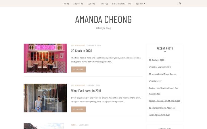Screenshot van amandacheong.com