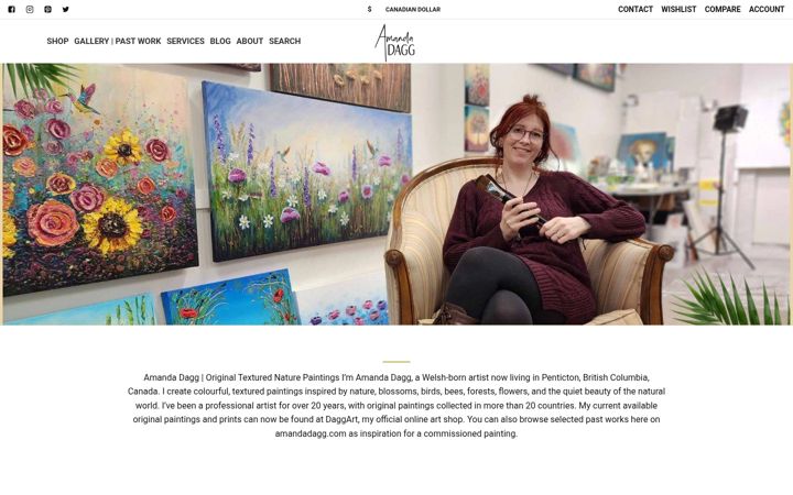 Screenshot van amandadagg.com