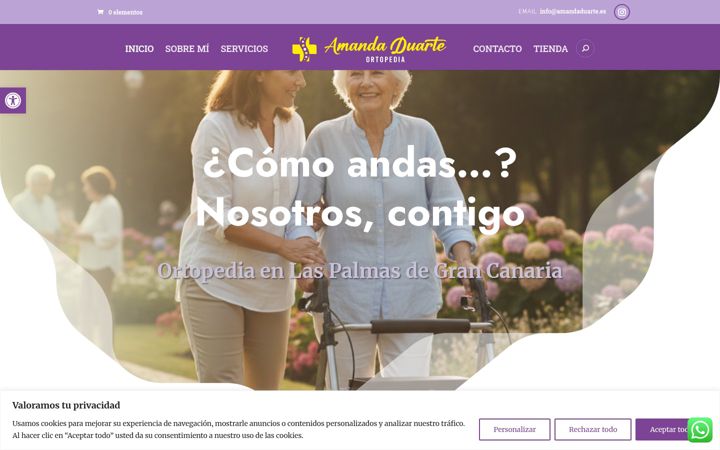 Screenshot van amandaduarte.es