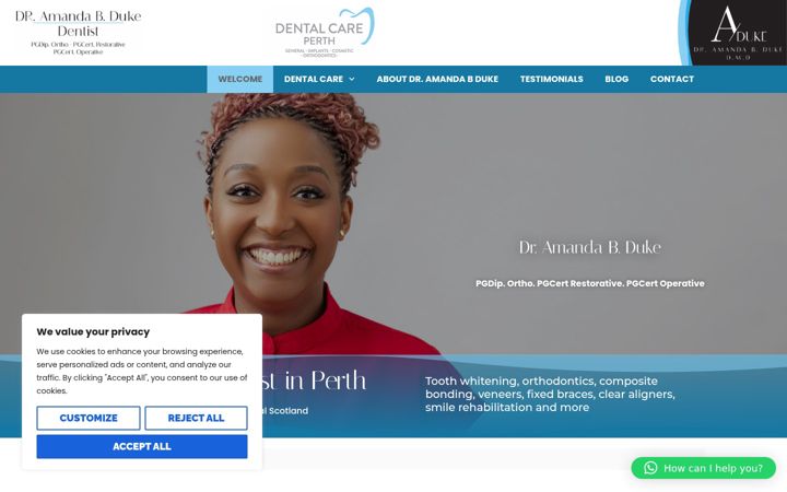 Screenshot of amandadukedental.co.uk