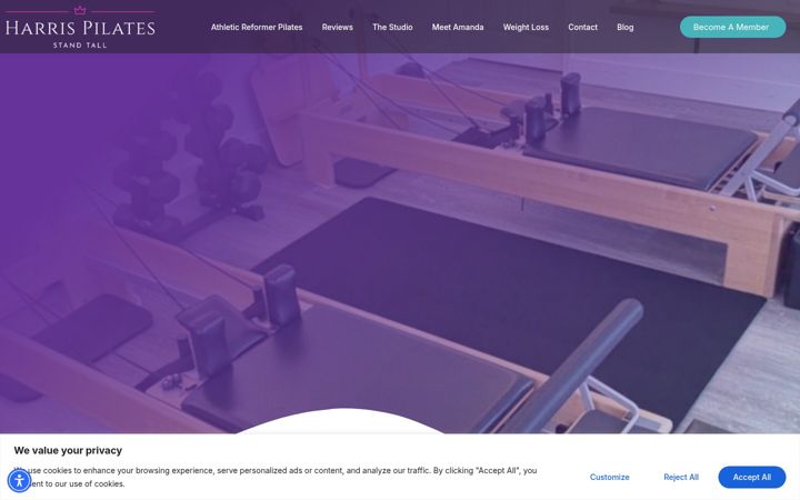 Screenshot van amandaharrispilates.com