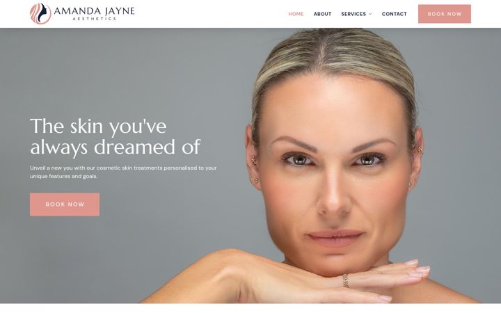 Screenshot van amandajayneaesthetics.com