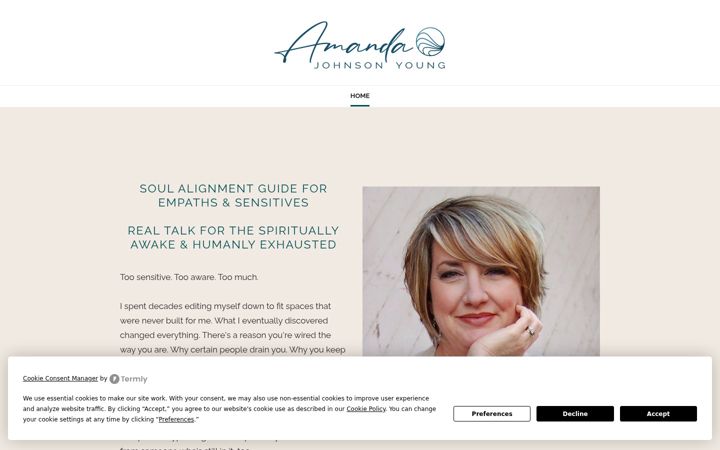 Screenshot of amandajohnsonyoung.com