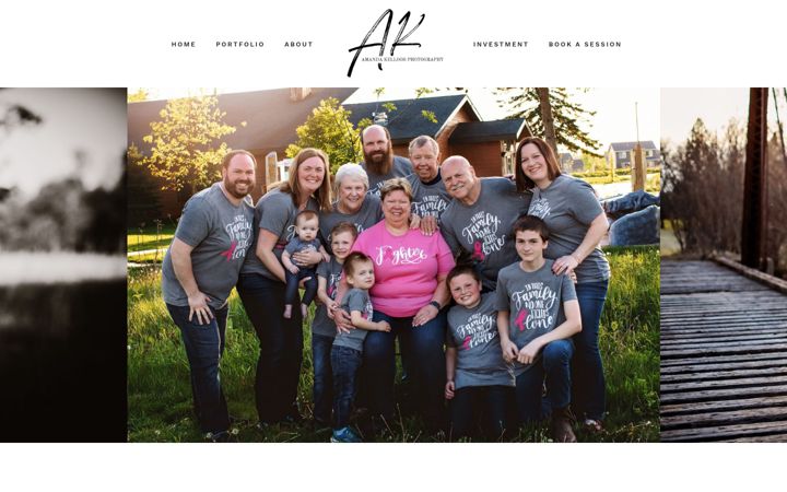 Screenshot of amandakelloggphotography.com