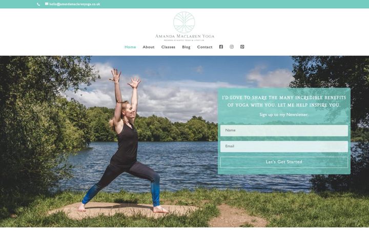 Screenshot of amandamaclarenyoga.co.uk
