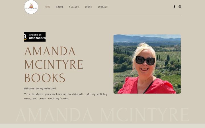 Screenshot van amandamcintyrebooks.com