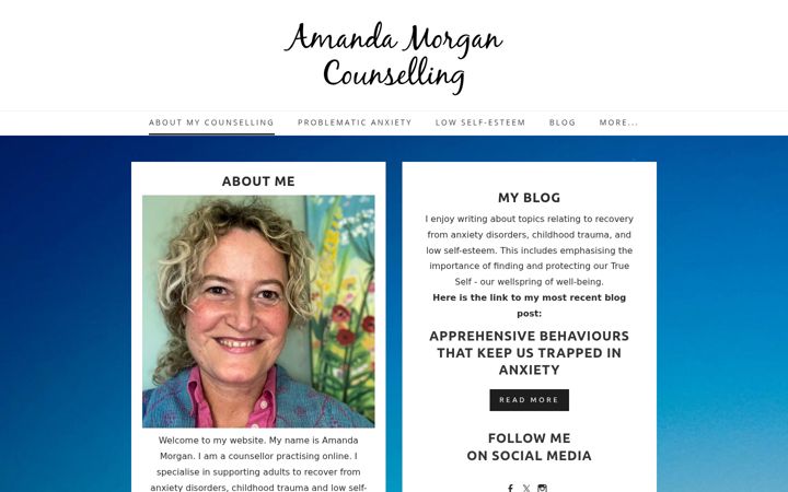 Screenshot of amandamorgancounselling.com