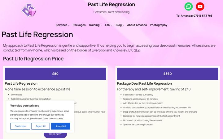 Screenshot of amandanorman.co.uk