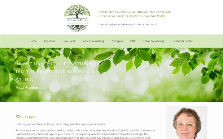 Screenshot of amandaparrycounselling.co.uk