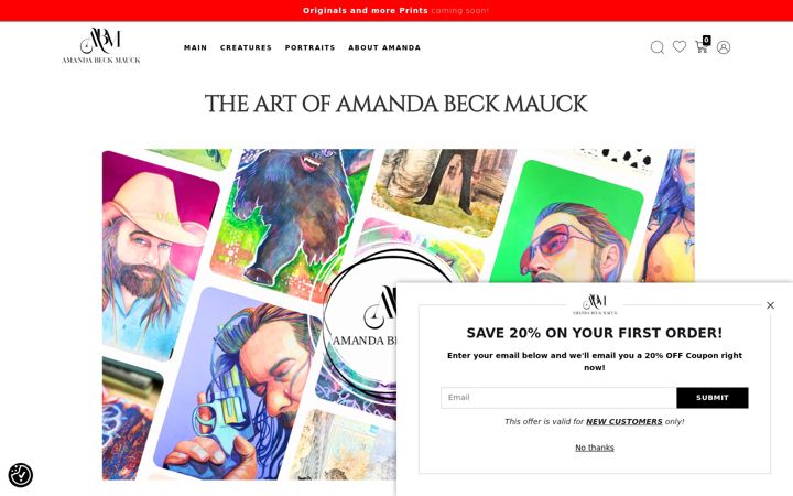 Screenshot of amandasart.com