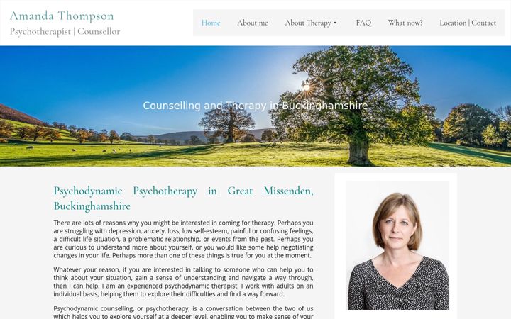 Screenshot of amandathompsontherapy.co.uk