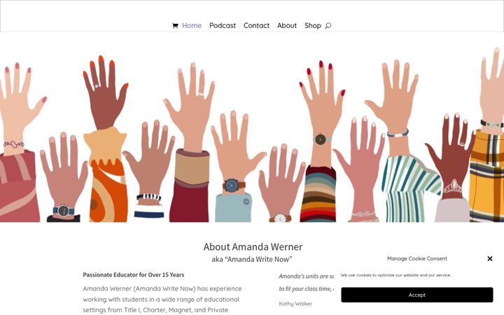 Screenshot of amandawritenow.com