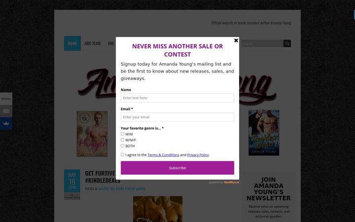 Screenshot of amandayoung.org