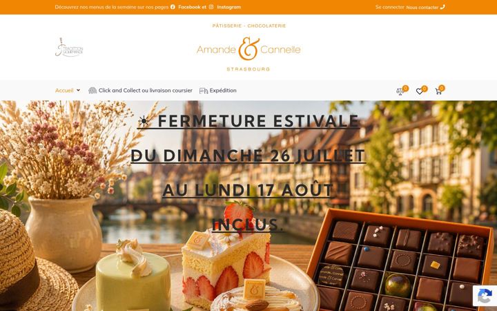 Captură de ecran a amandecannelle.fr