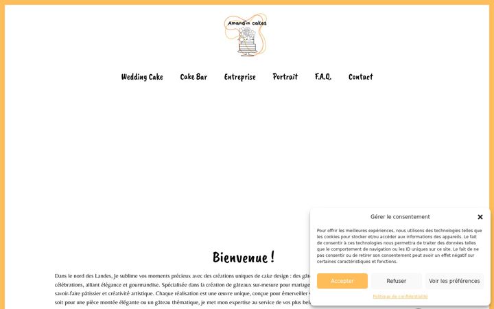 Screenshot of amandincakes.fr