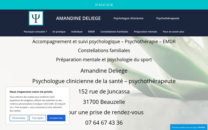 Screenshot of amandinedeliege.com