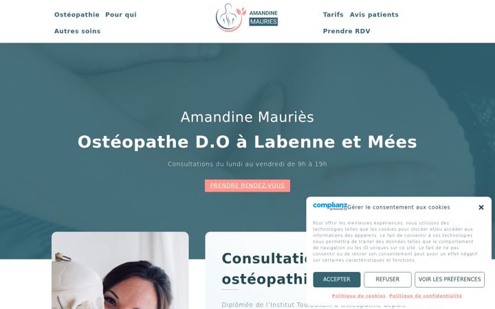 Screenshot of amandinemauries.fr