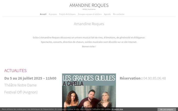 Snimka zaslona za amandineroques.com