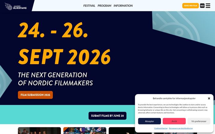 Screenshot of amandusfestivalen.no