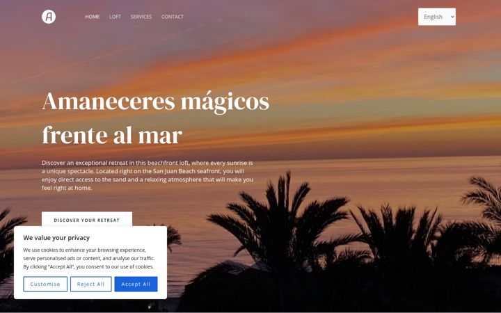 Screenshot of amaneceresmagicosfrentealmar.com